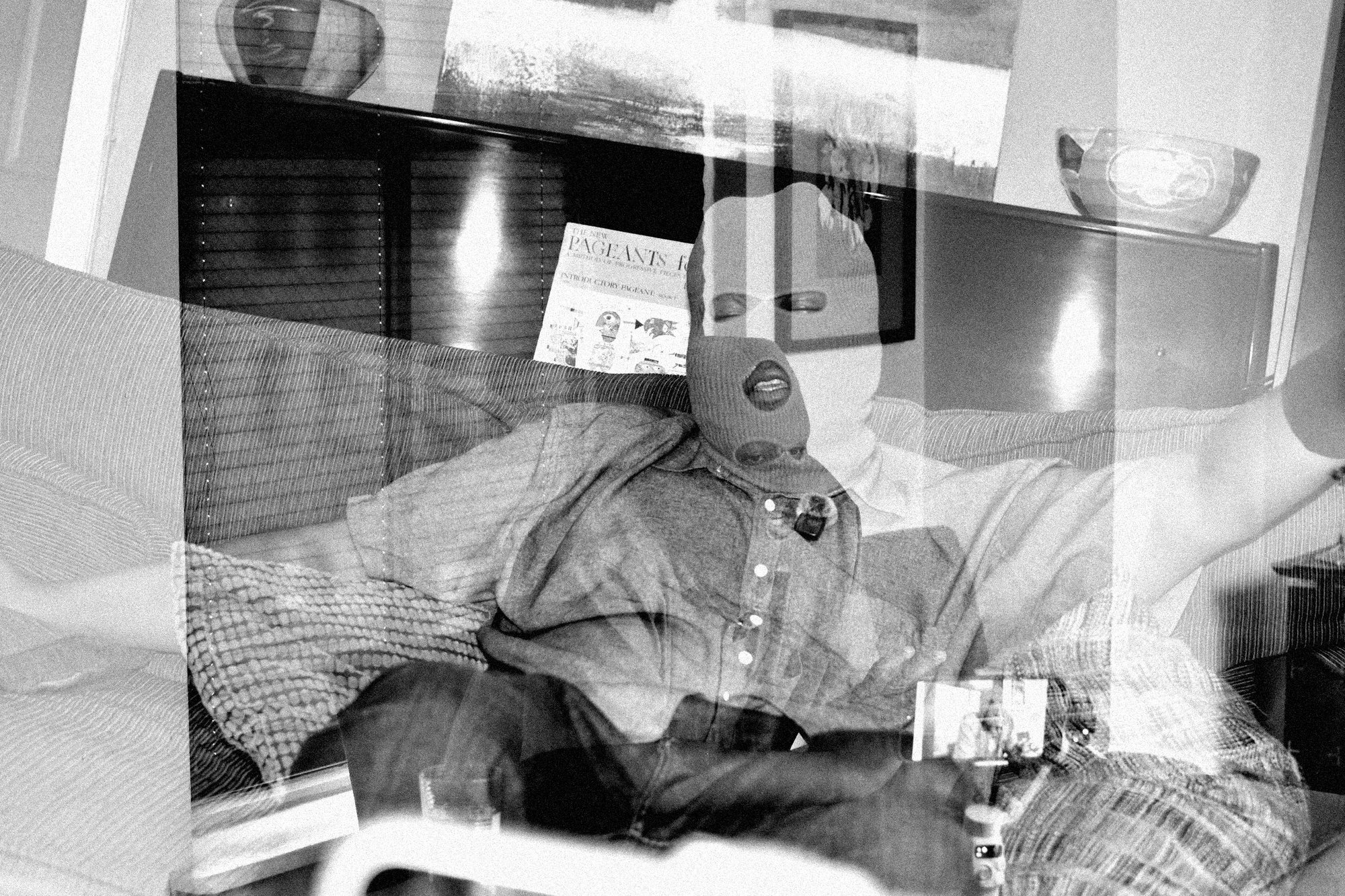1:44 AM and 5:35 AM printed on top of each other. The glass of water is in both. It is the same water.